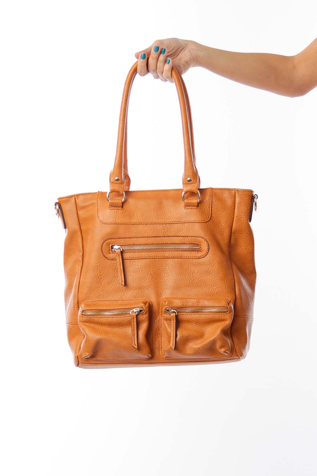Brown Large Pocket Bag Front