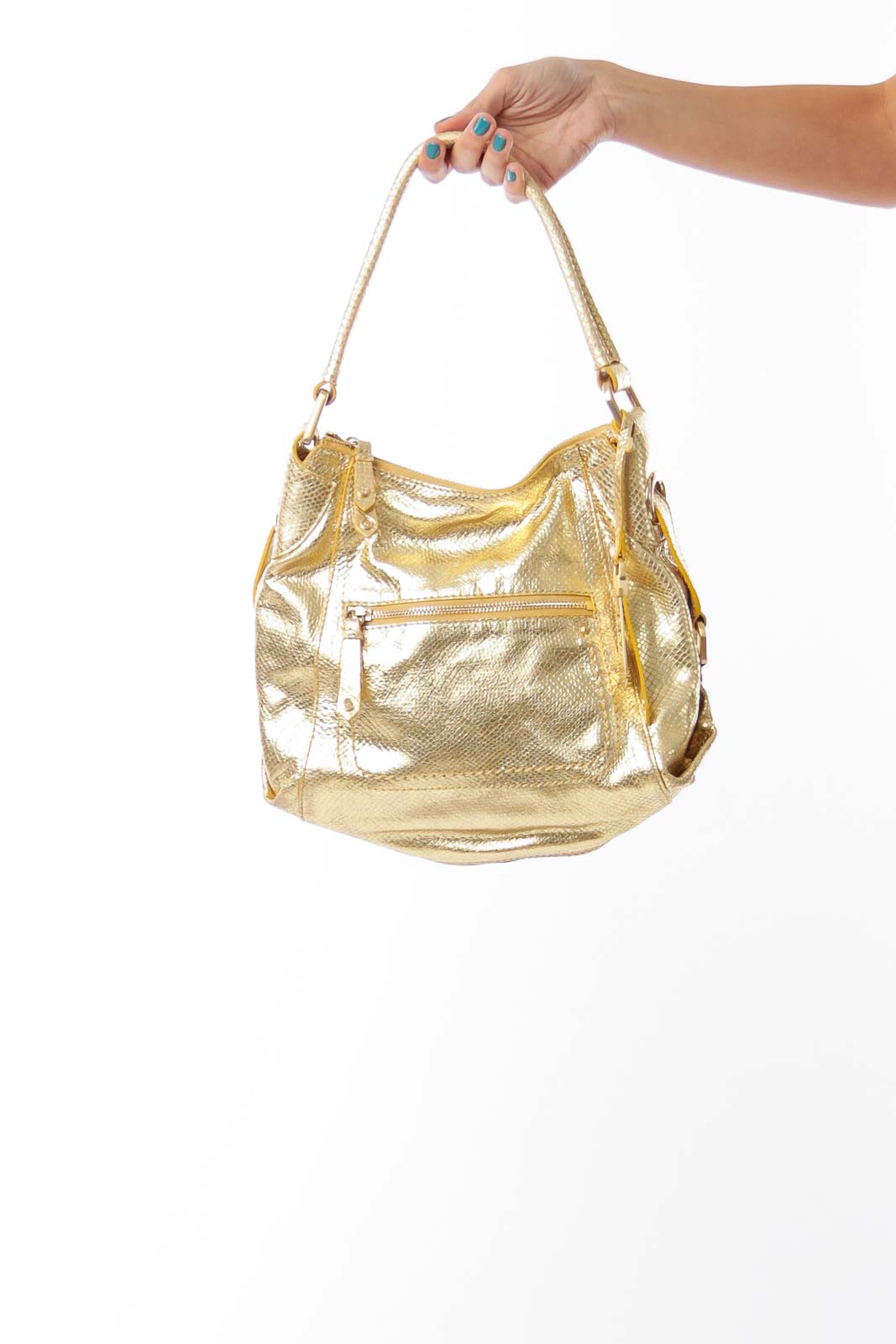 Metallic Gold Shoulder Bag Front
