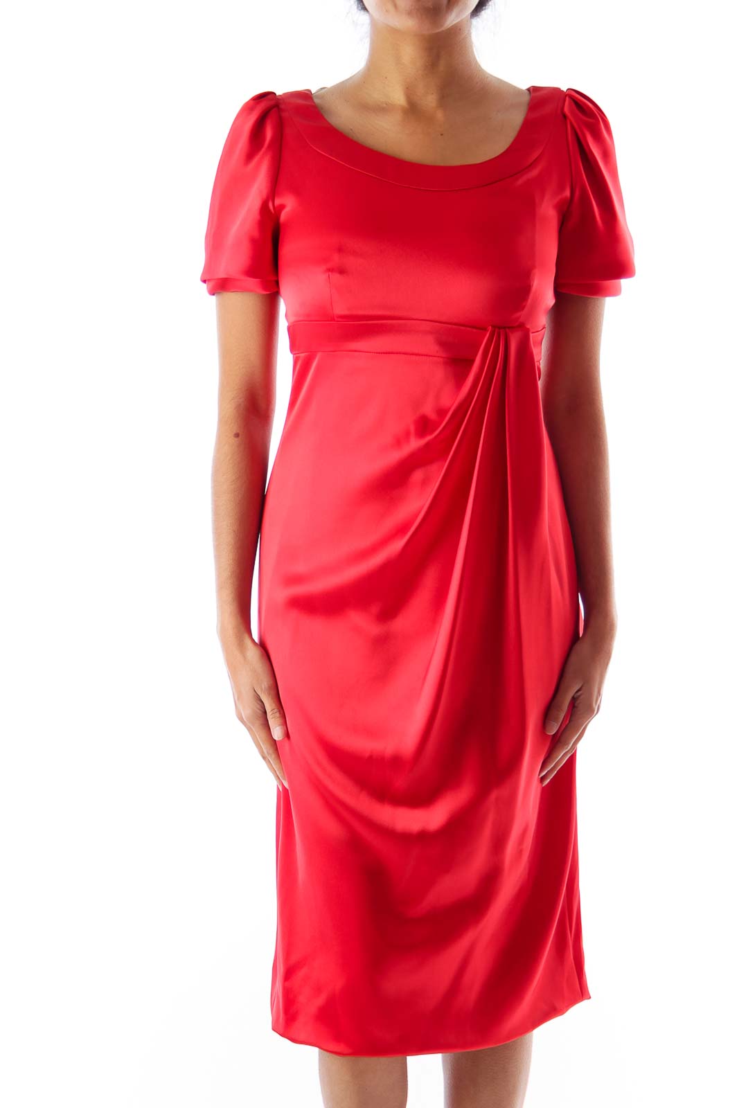 Red Empire Dress Front