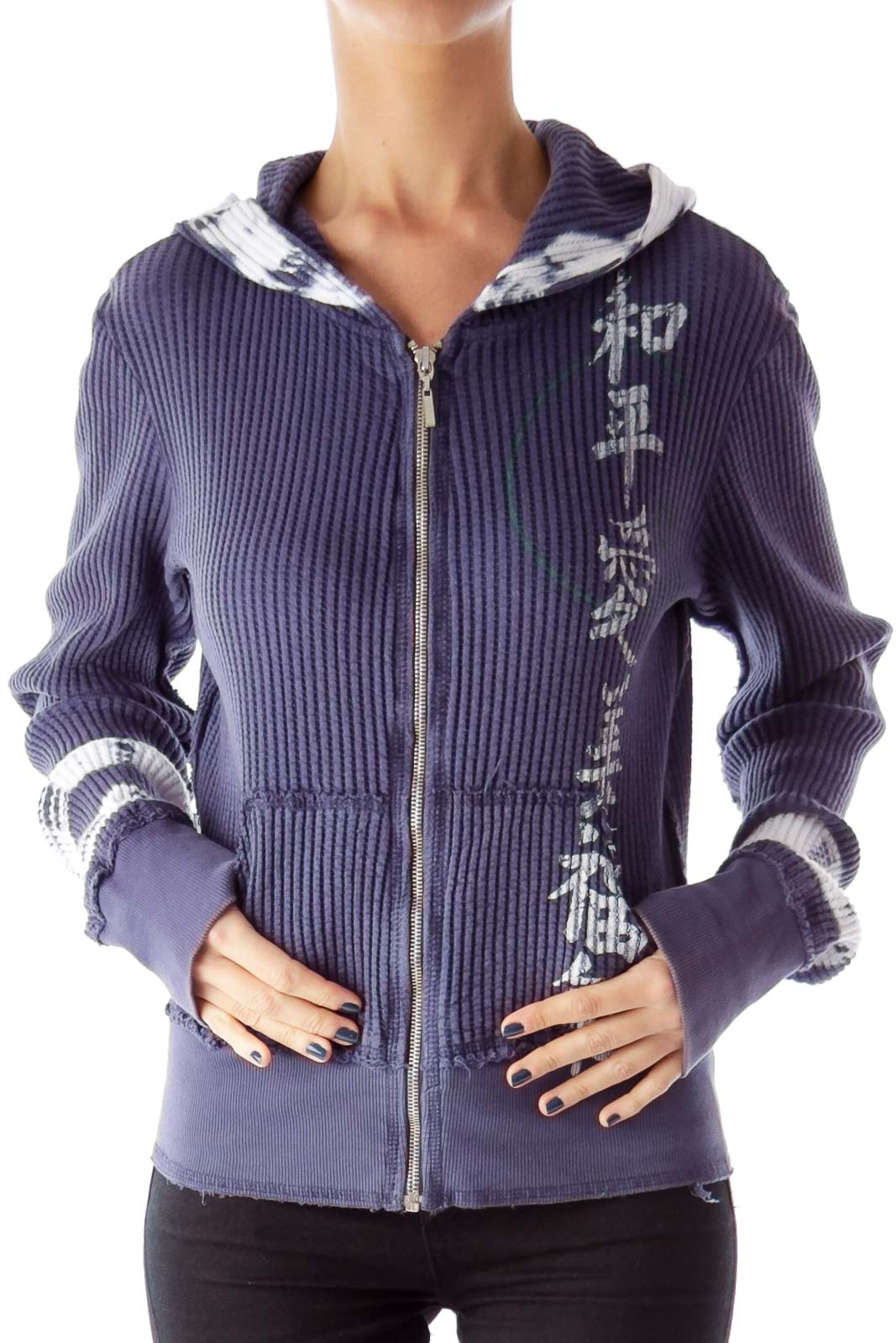 Blue Hooded Sweater Front