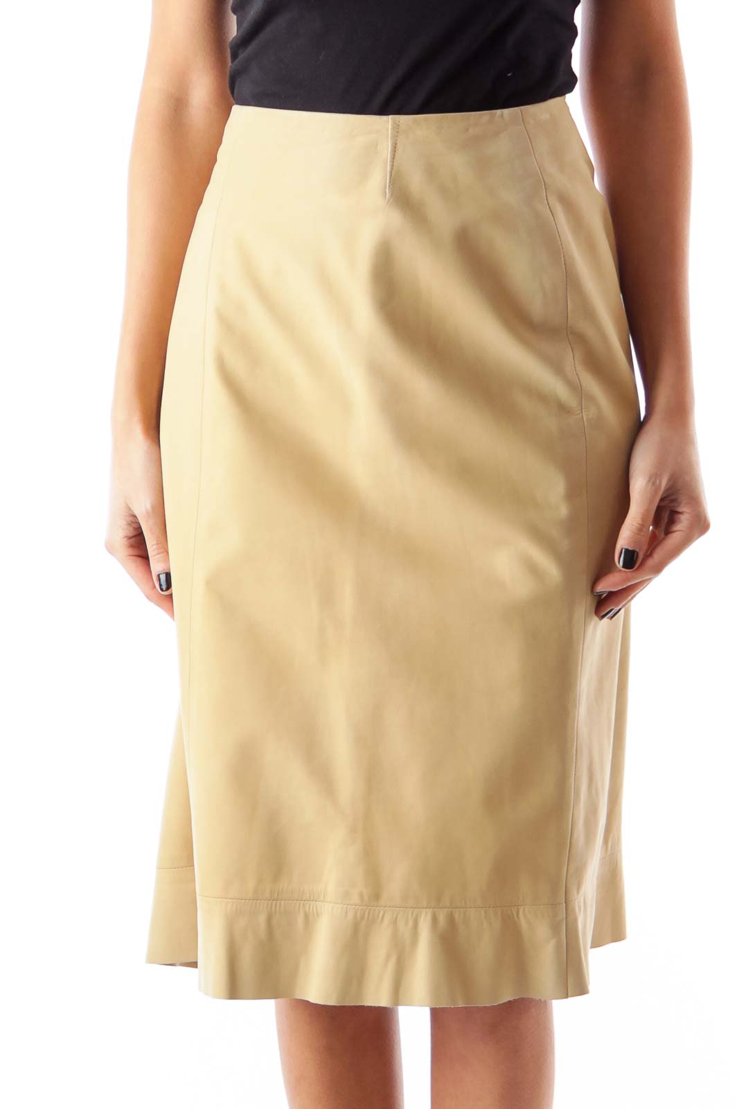 Cream A Line Skirt Front