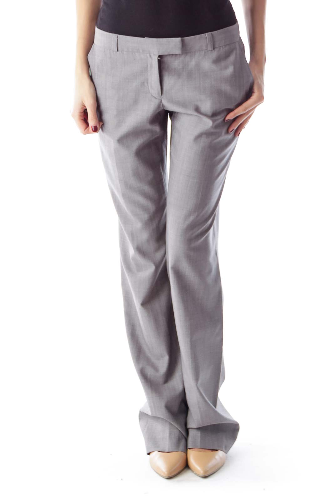 Gray Wide Legs Pants Front