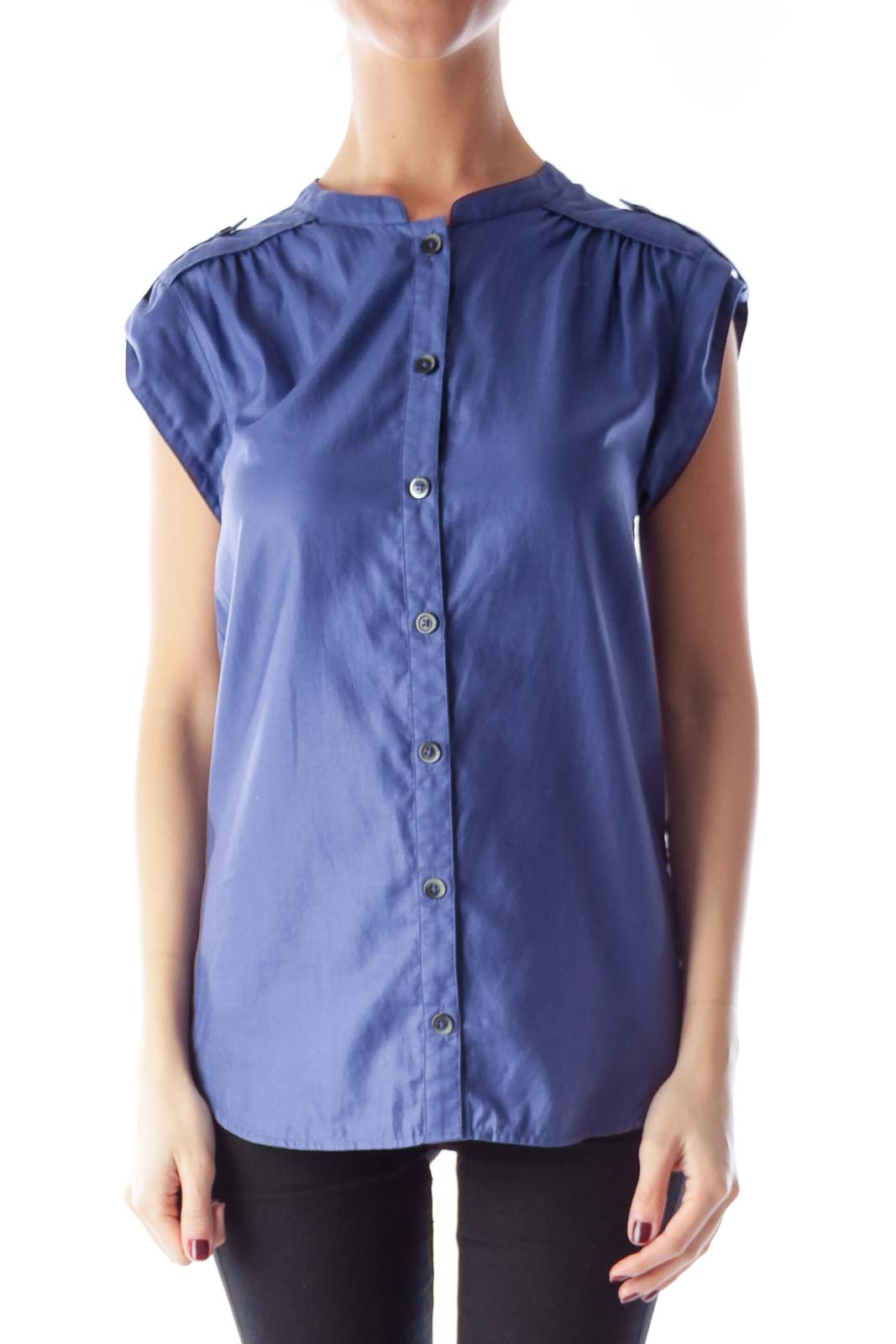 Blue Short Sleeve Shirt Front