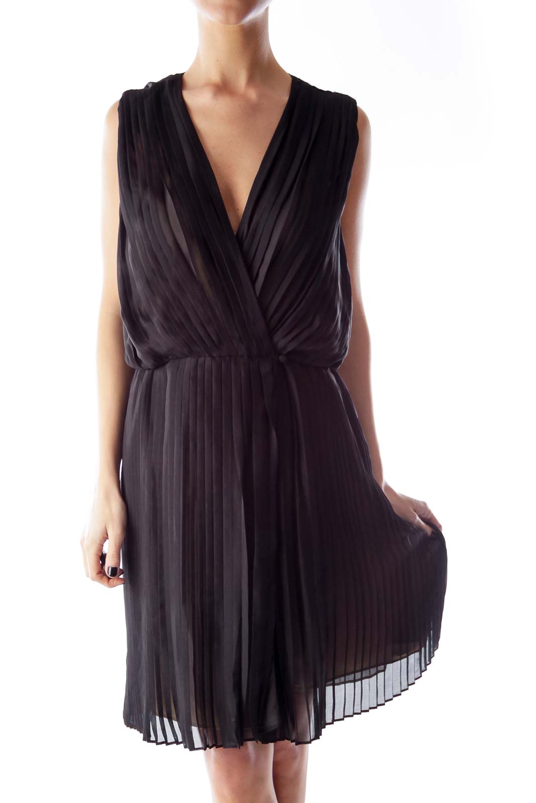 Black Plaid Cocktail Dress Front