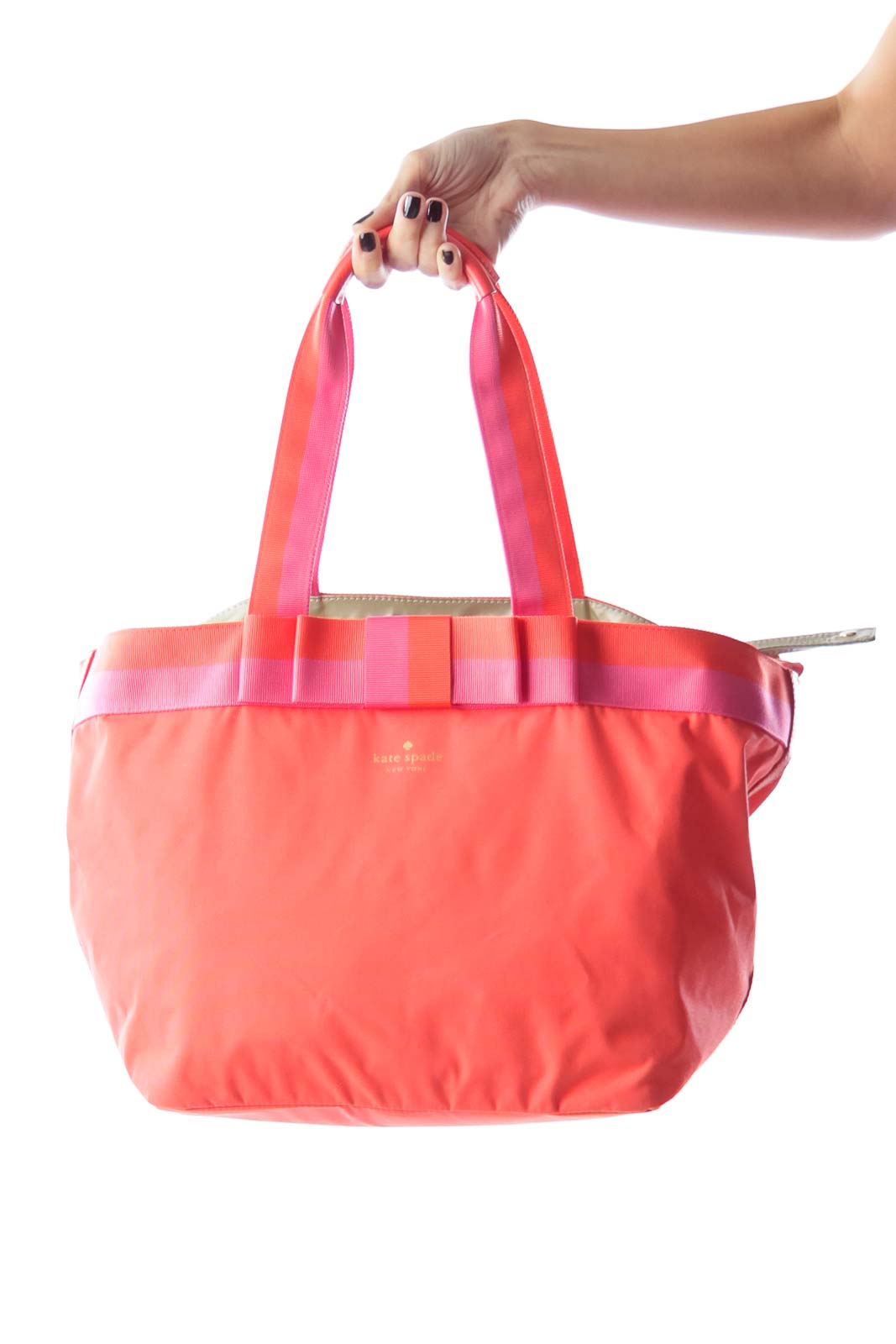 Orange & Pink Diaper Bag Front
