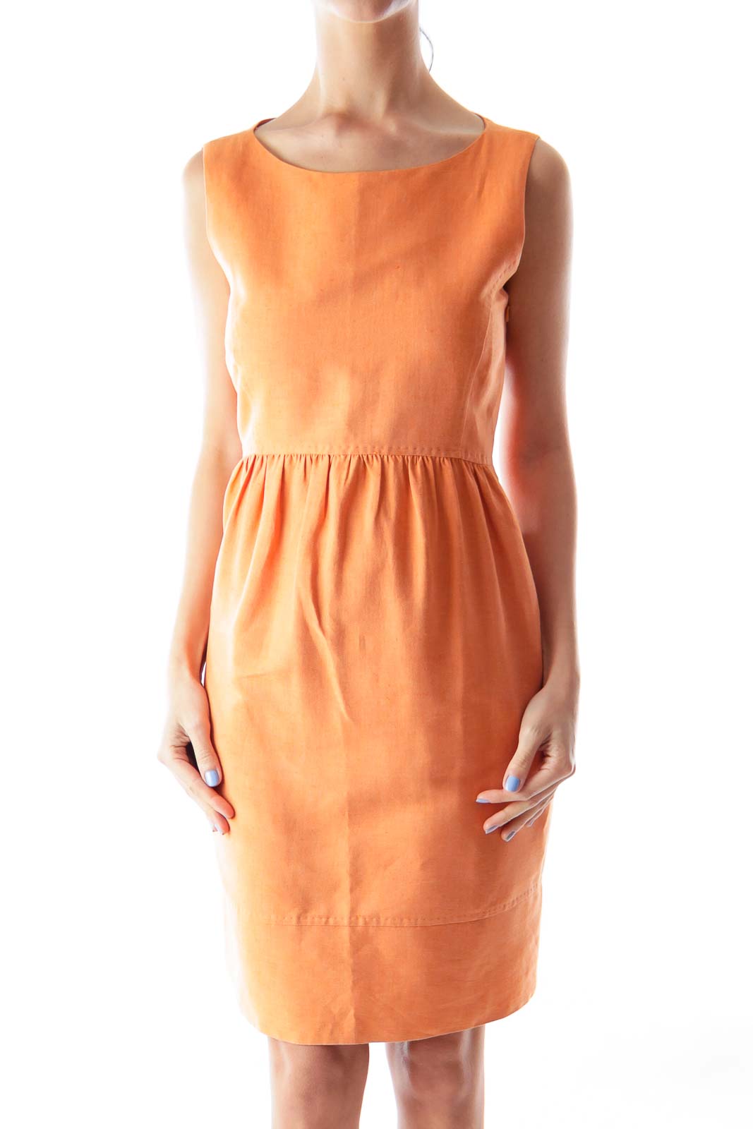 Orange Fit & Flare Dress Front