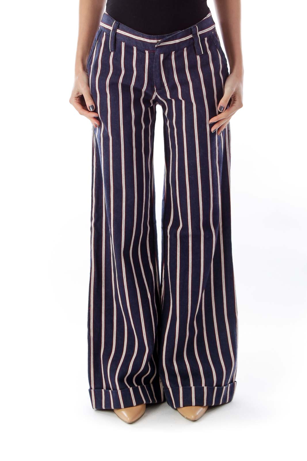 Blue Stripe Pants Front
