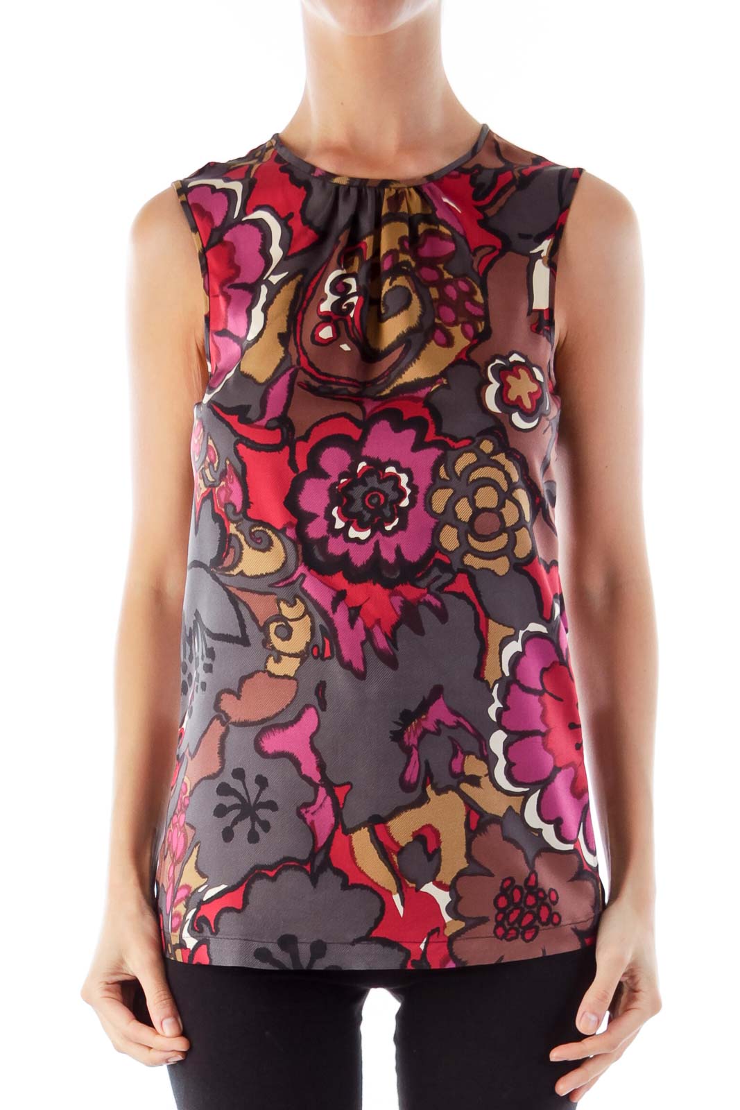 Trina Turk - Floral Print Top Silk