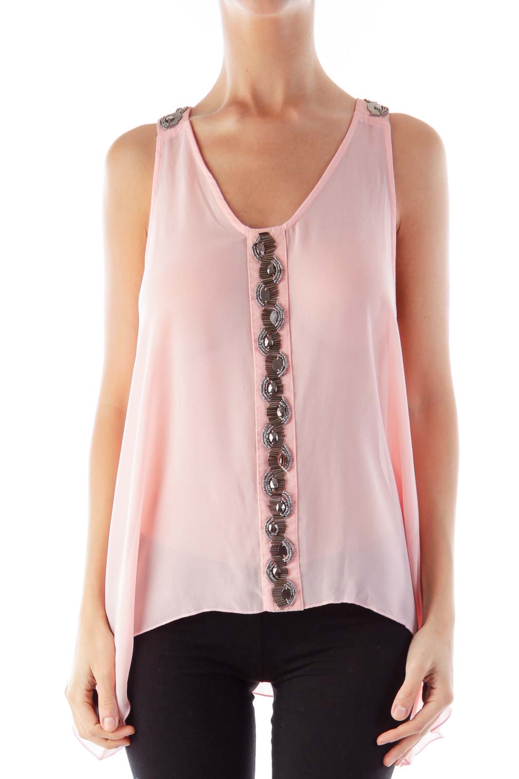 Peach Embroider Top Front