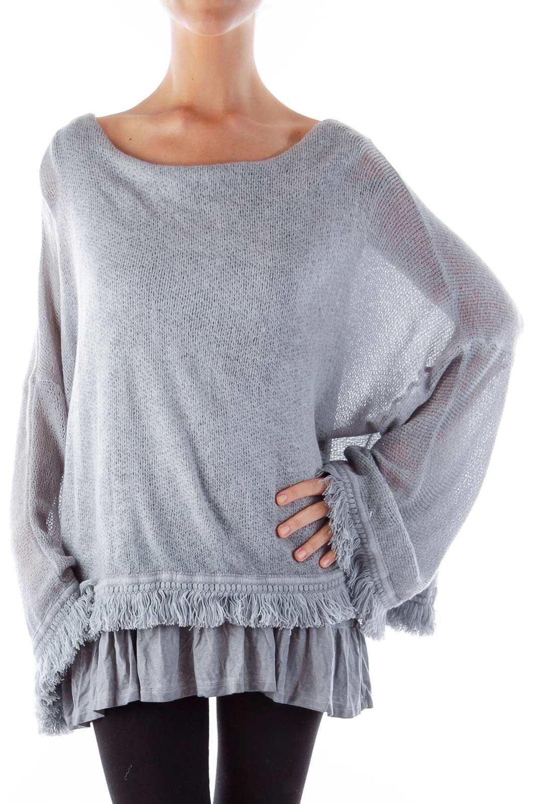 Gray Double Layer Shirt Front