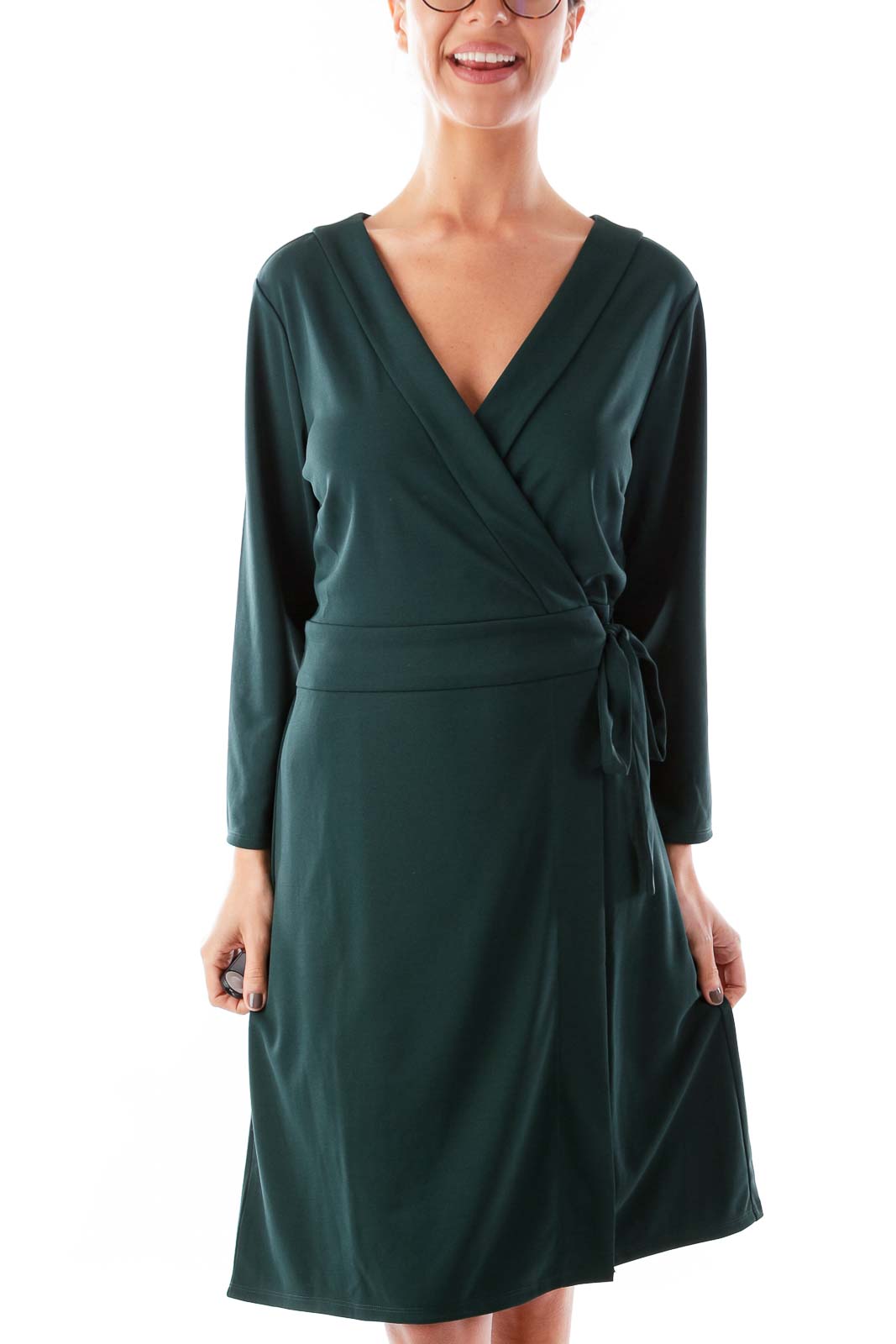 Ann taylor hotsell green wrap dress