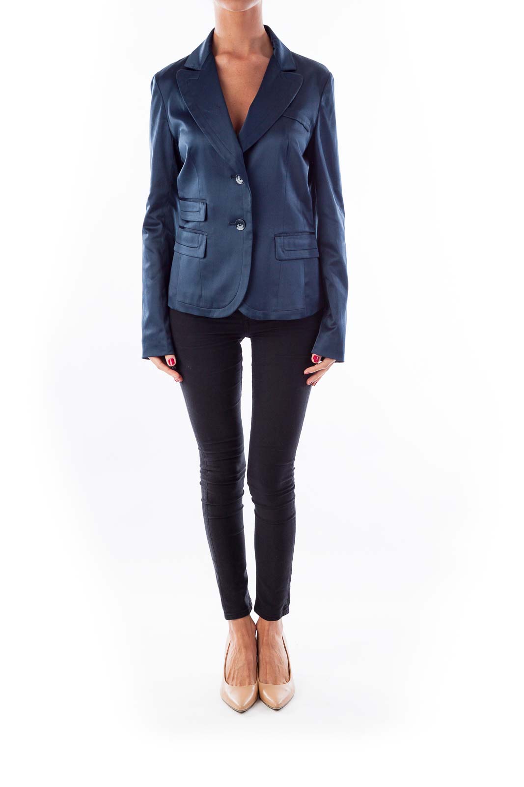 Navy on sale satin blazer