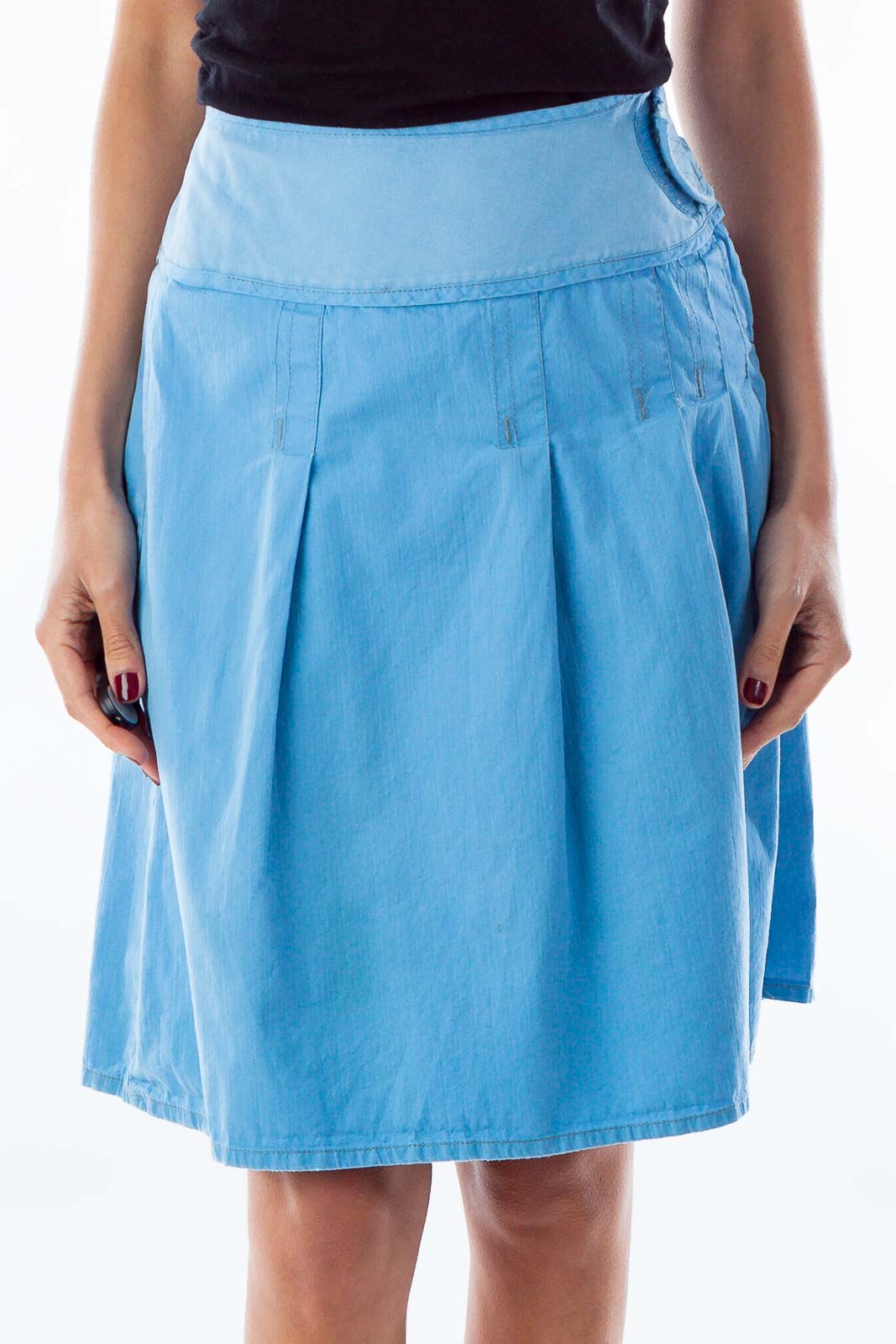 Baby Blue Pleated Skirt* Front