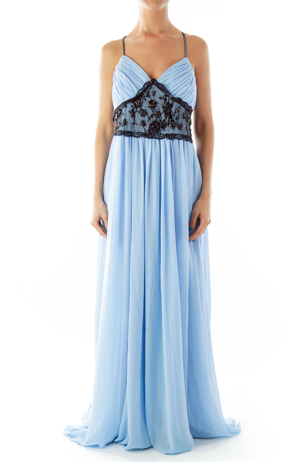 Baby Blue Evening Dress Front