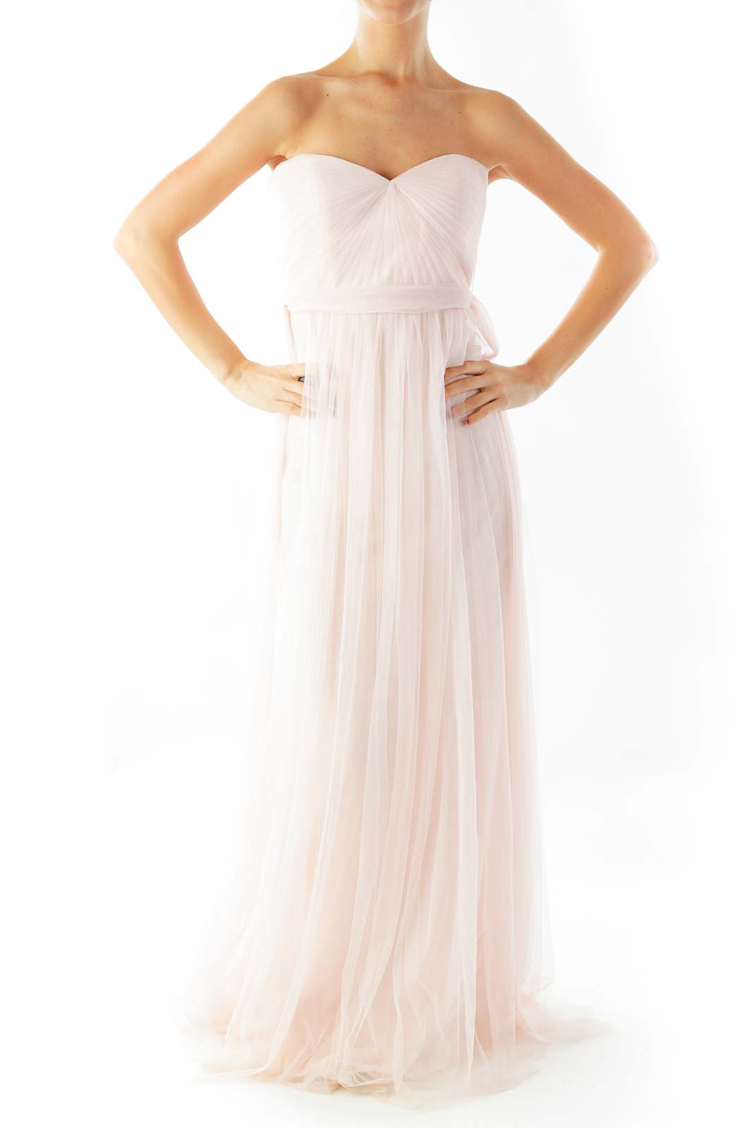 Pink Chiffon Gown Front