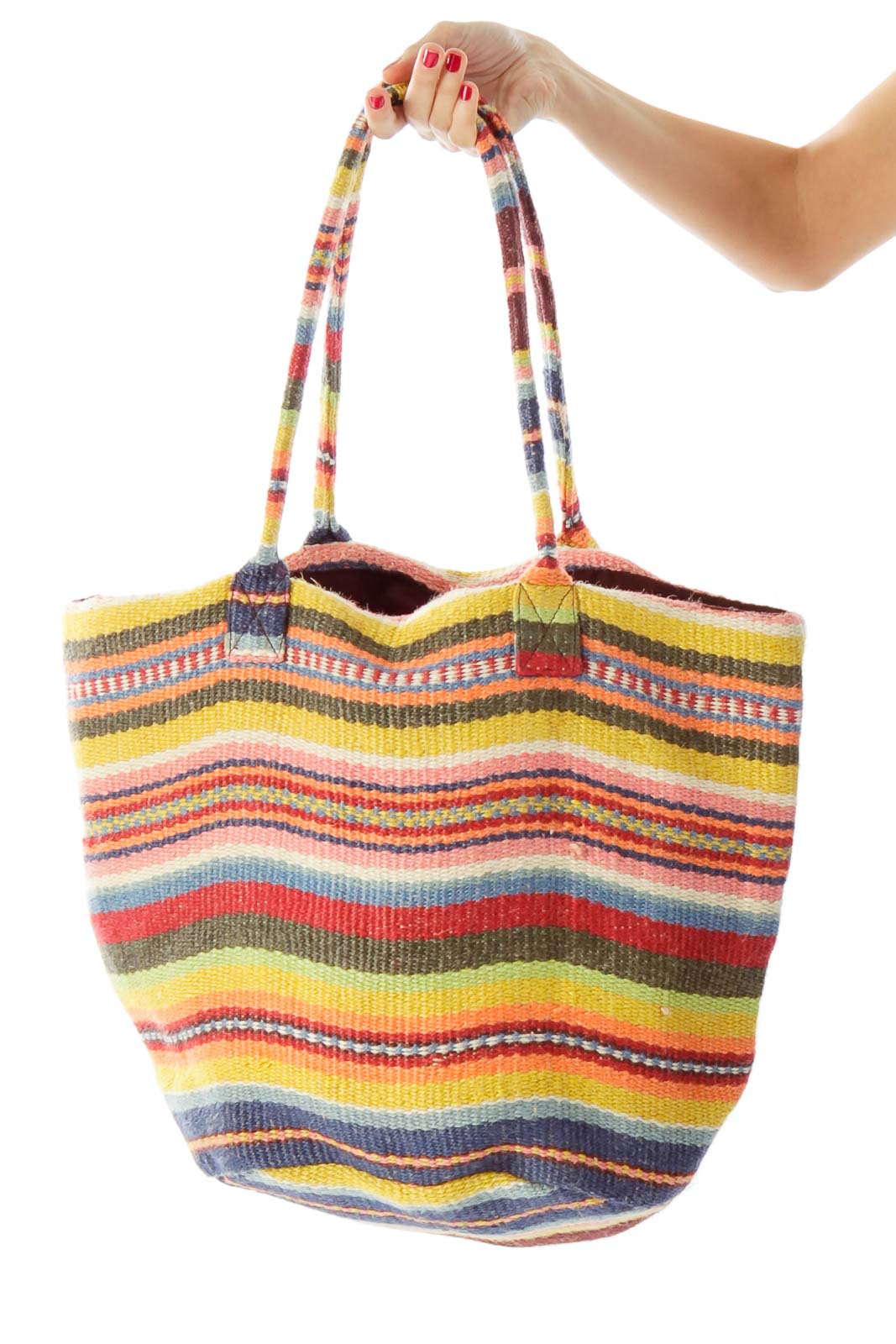 Red Stripped Tote Front