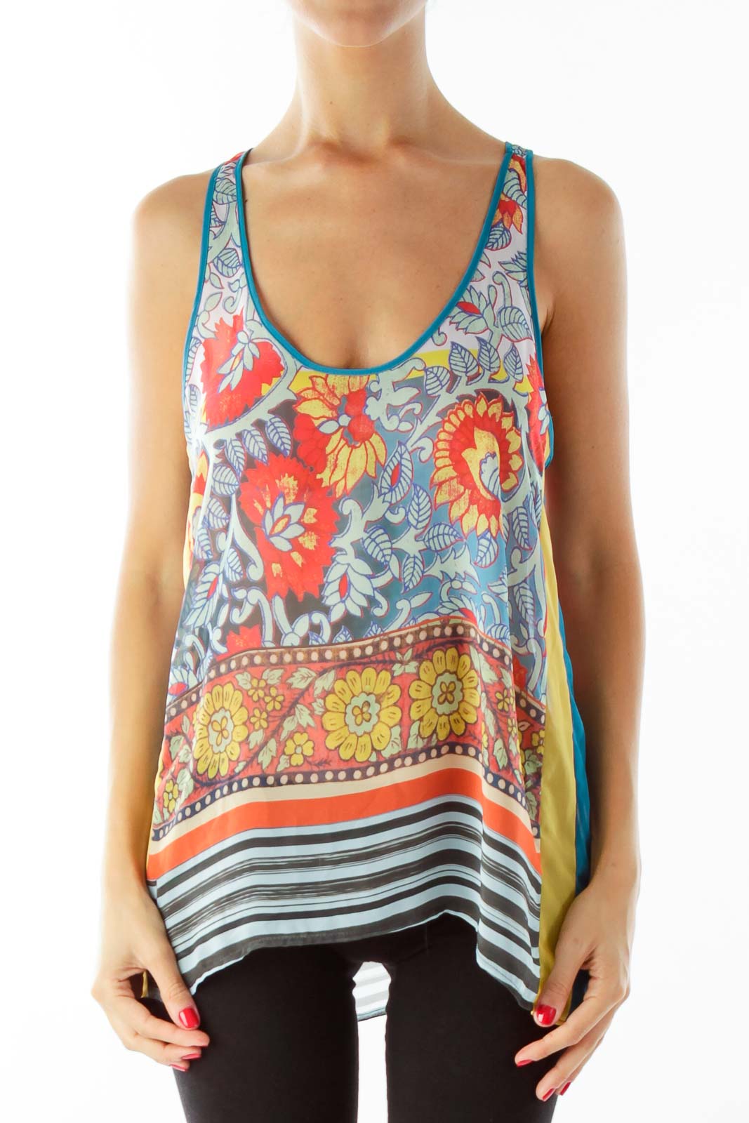 Floral Print Tank Top Front