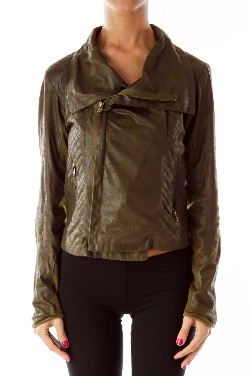 Brown Zippered Jacket Front