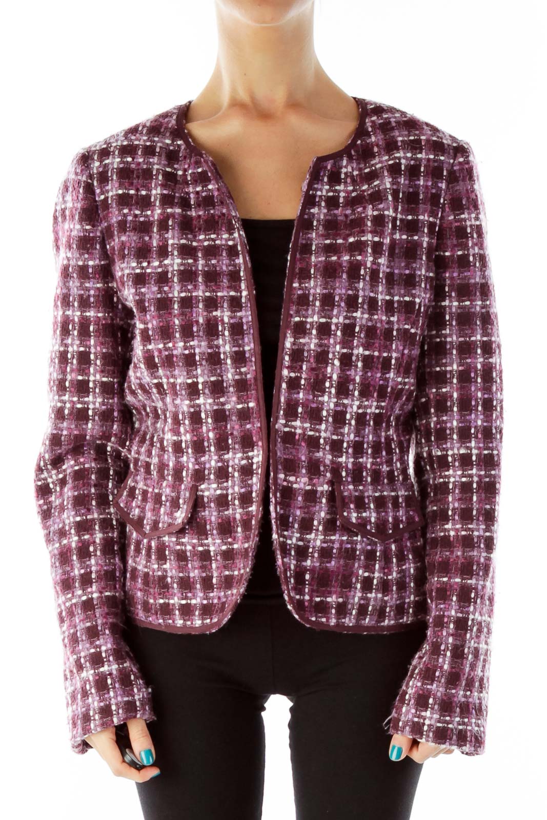 Ann Taylor - Purple Tweed Blazer Unknown | SilkRoll