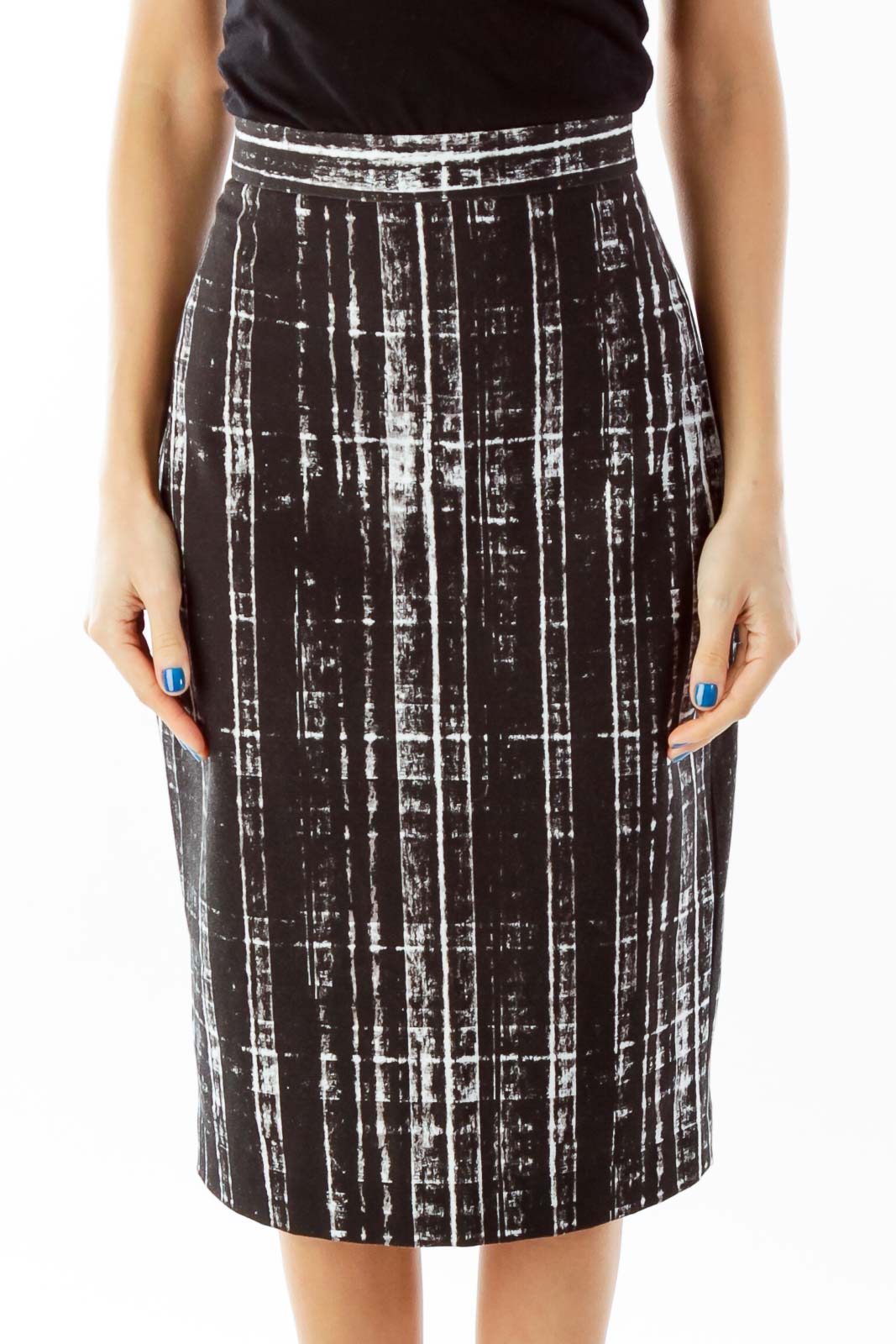 banana republic black and white skirt