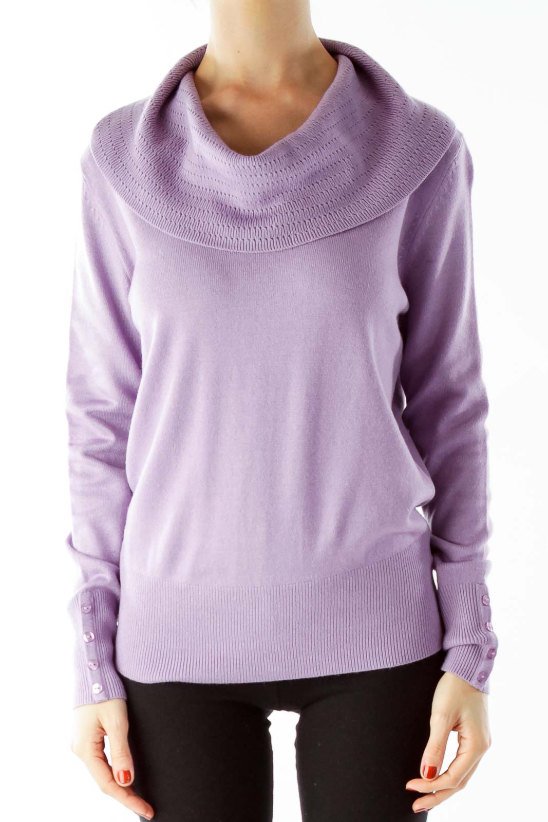 Violet Cowl Neck Sweater Front