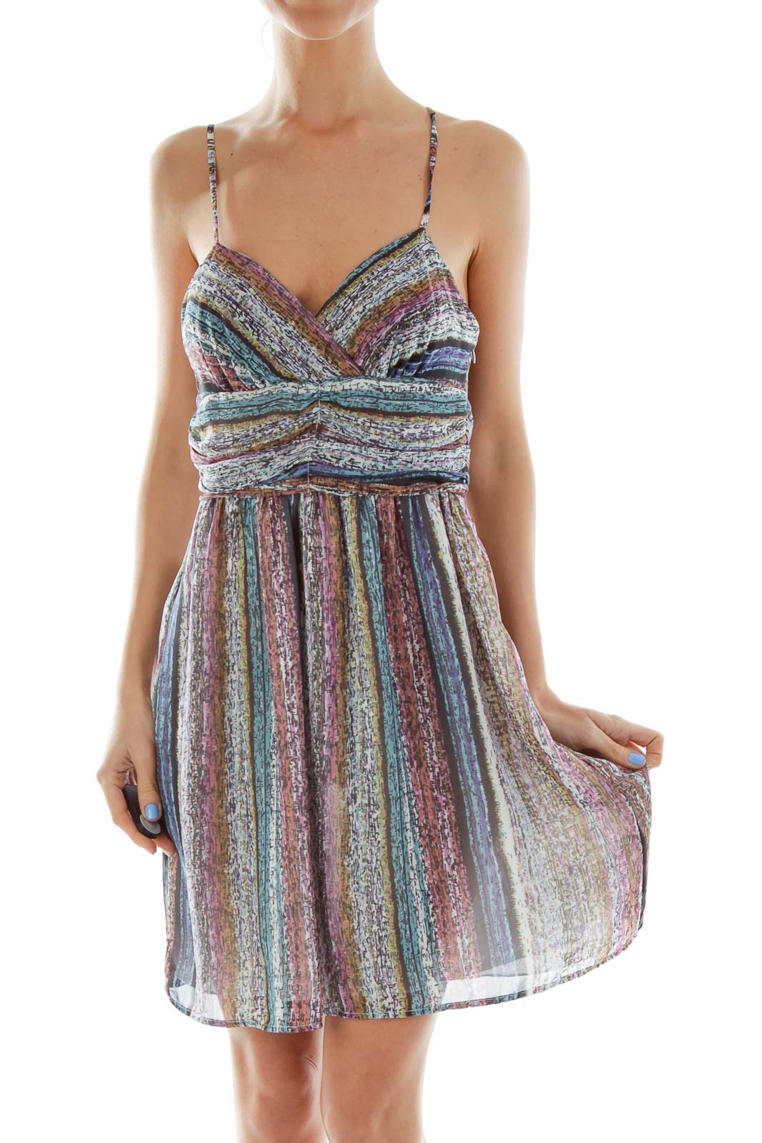 Multicolor Day Dress Front