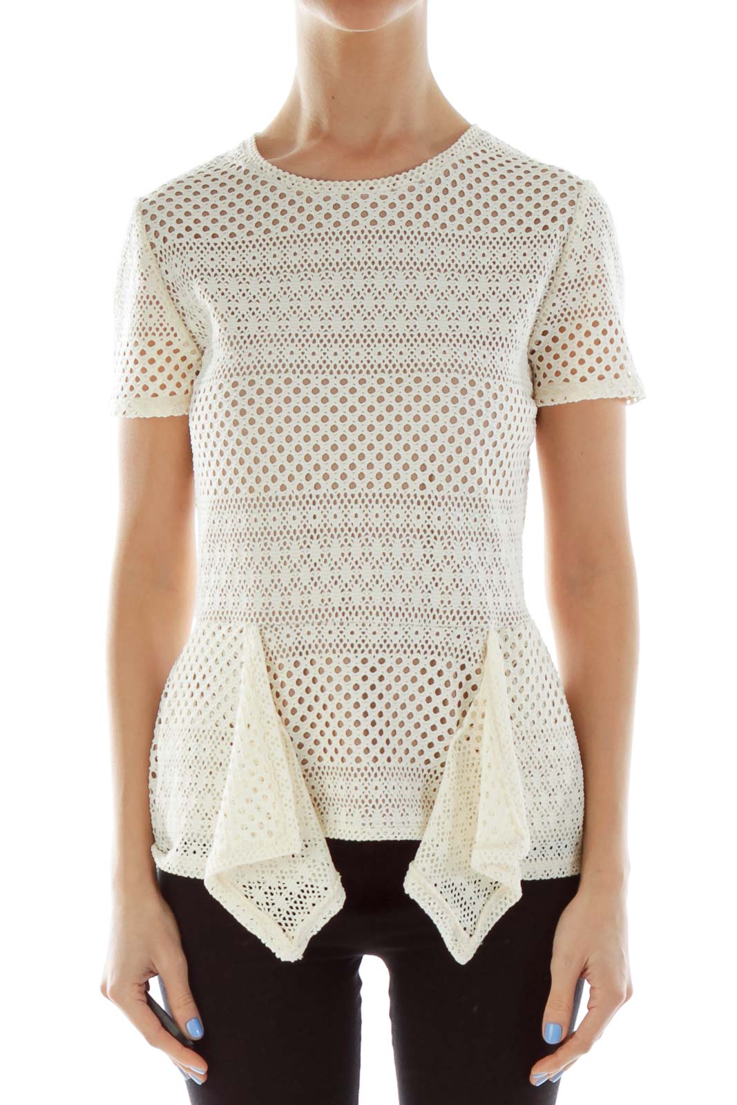 Bcbg Max Azria Cream Lace Top 5oceanos