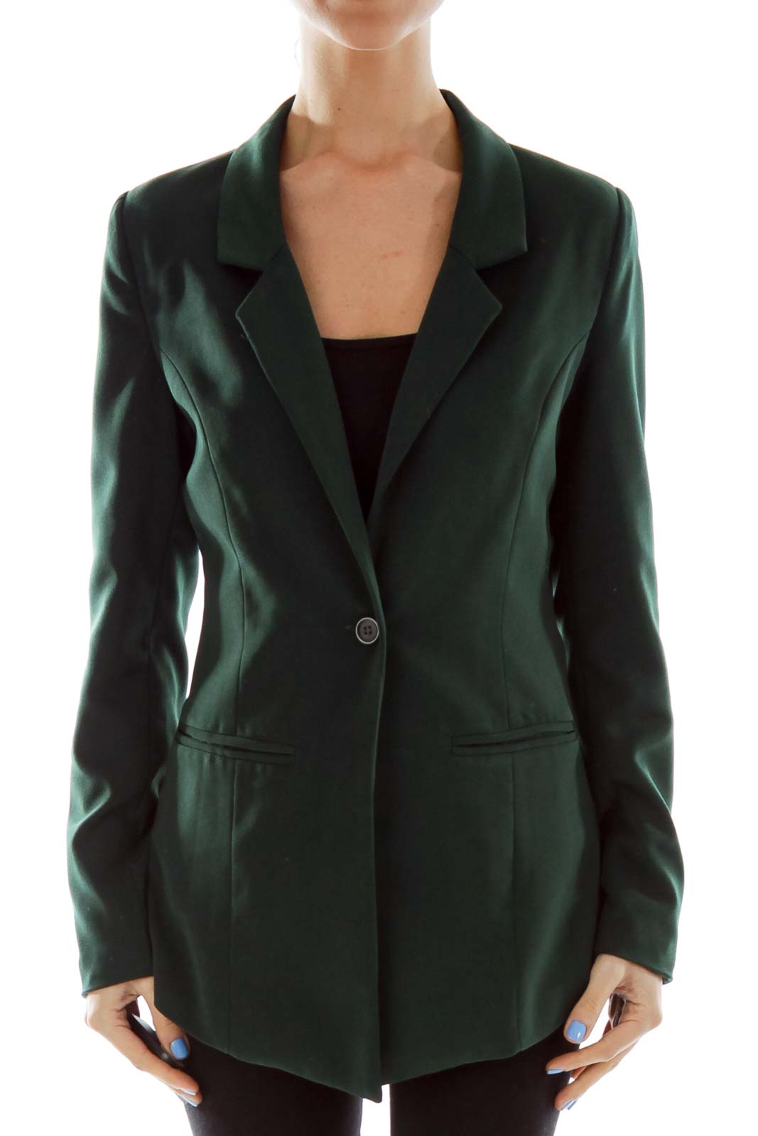 Green Fitted Blazer Front