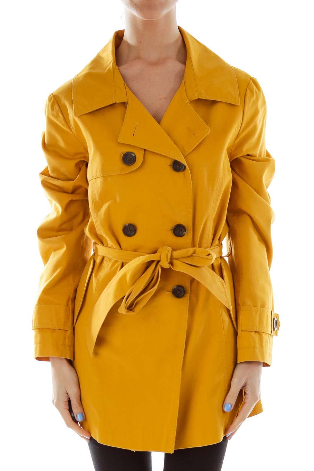 mustard trench coat