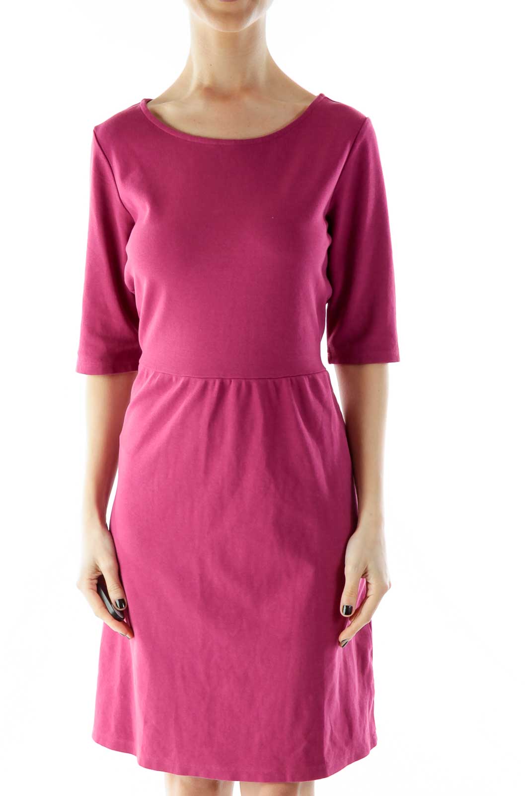 Pink Fitted Dress Front