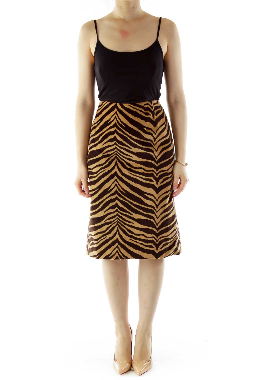 Zebra print skirt outlet brown