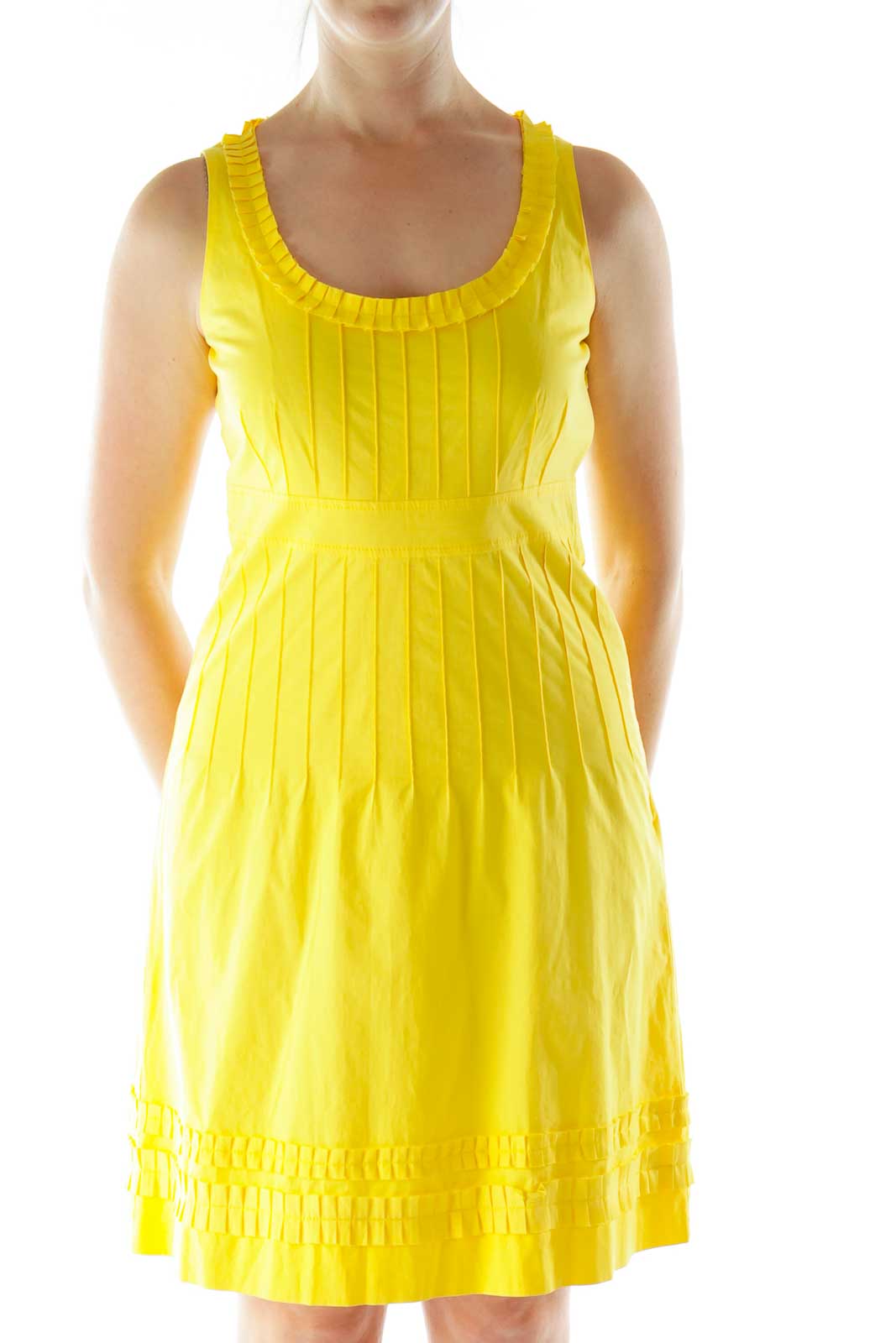 Yellow Flared Day Dress Front