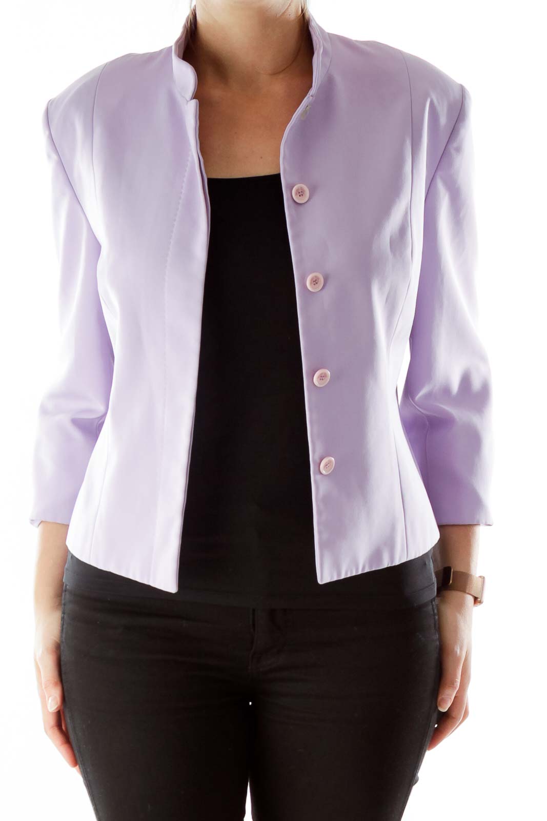 Purple Suit Jacket with Shoulder Pads Front
