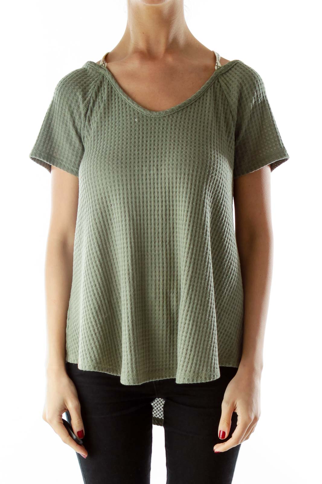 Green Loose Fit Top Front
