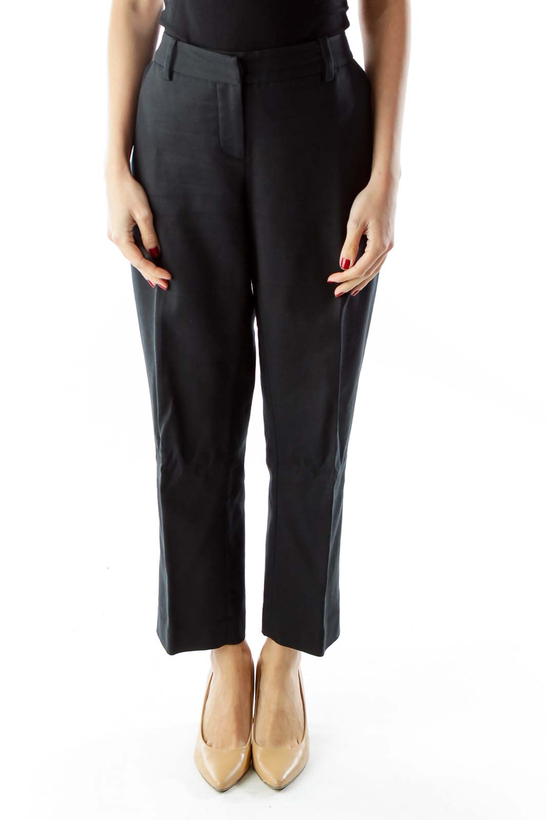 Black High-Waisted Pants Front