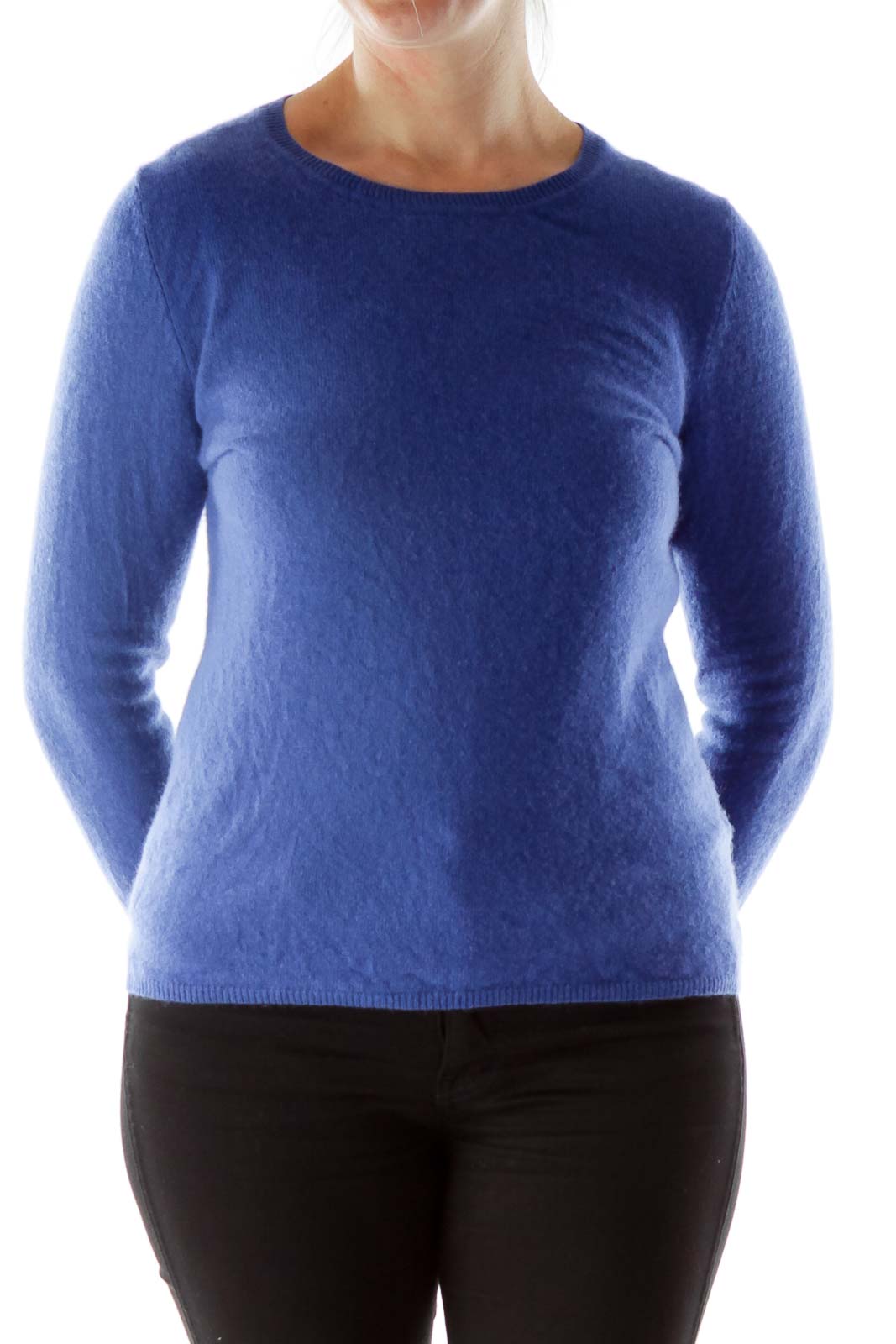 Blue Knit Sweater Front