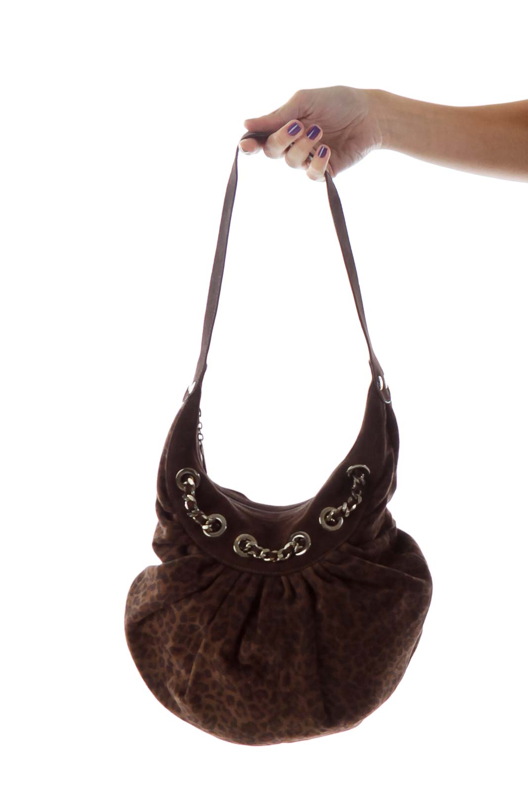 Brown Cheetah Bag Front