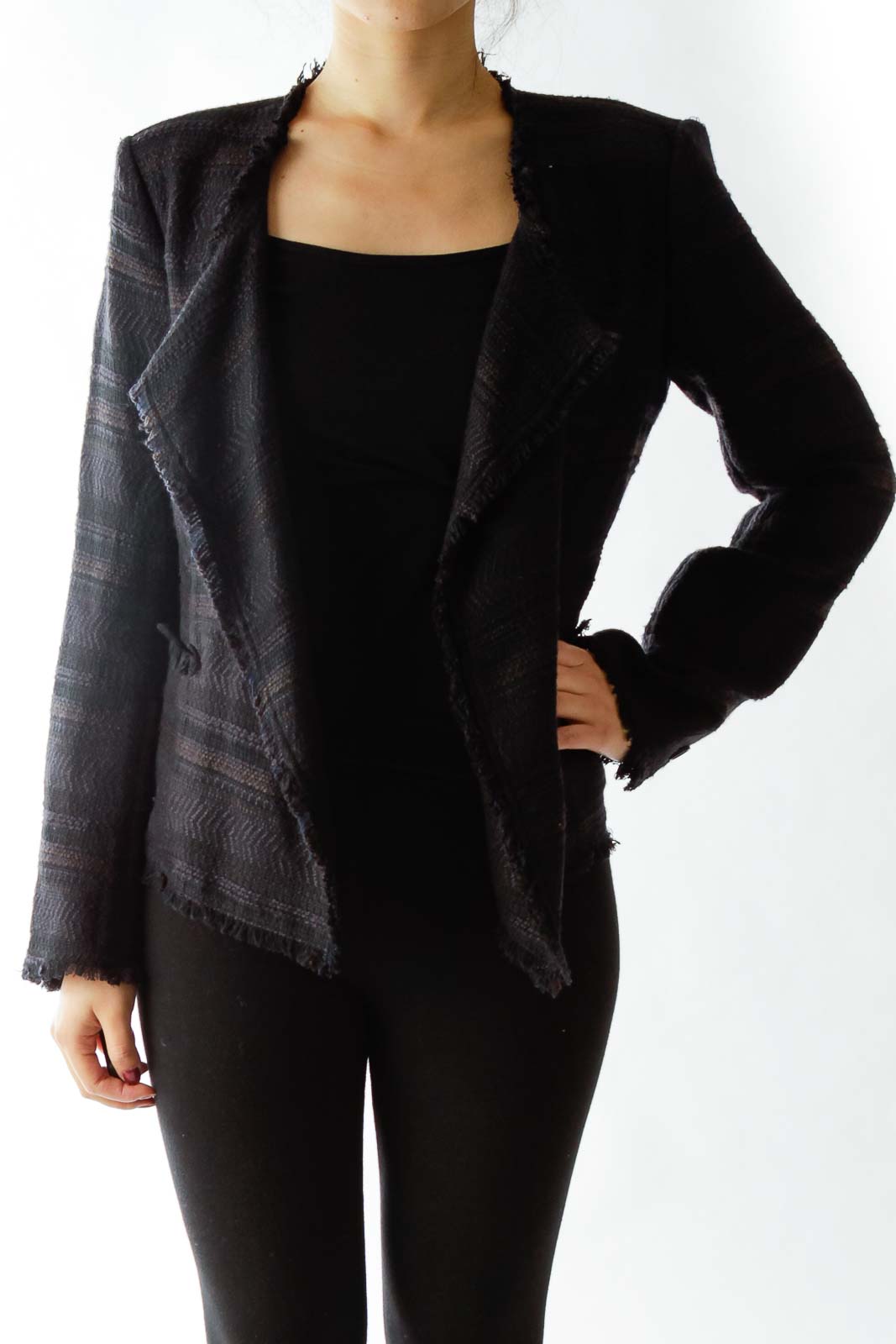 Black Tweed Jacket Front
