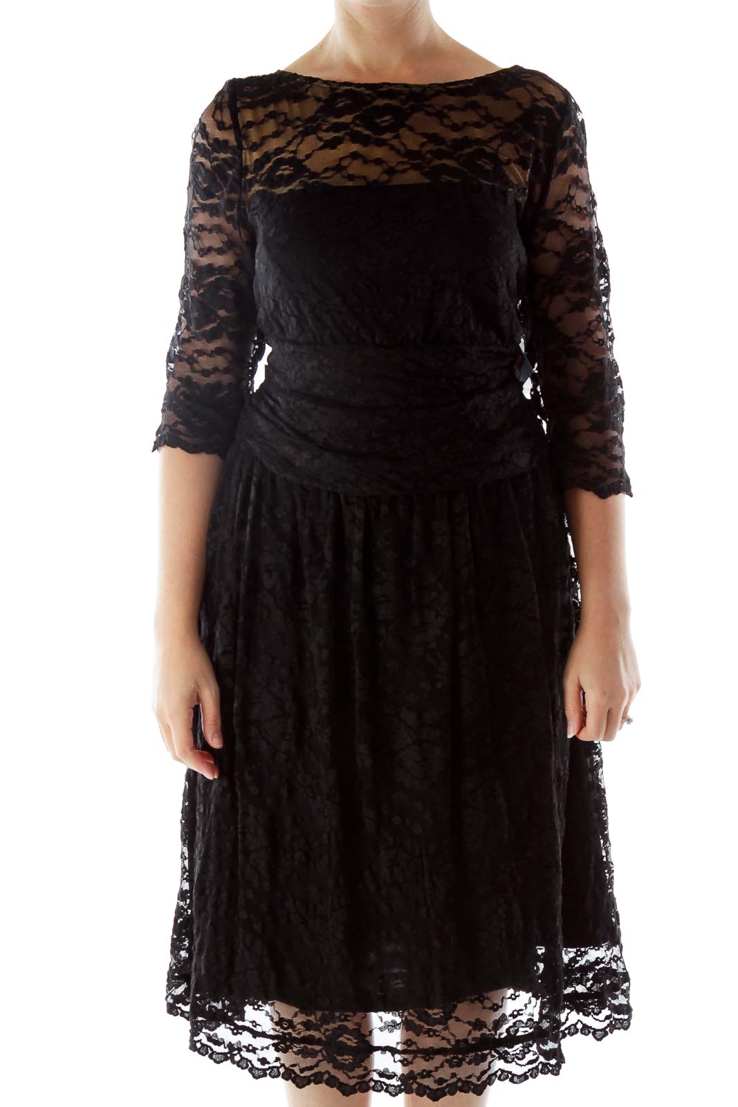 Black Lace Dress Front