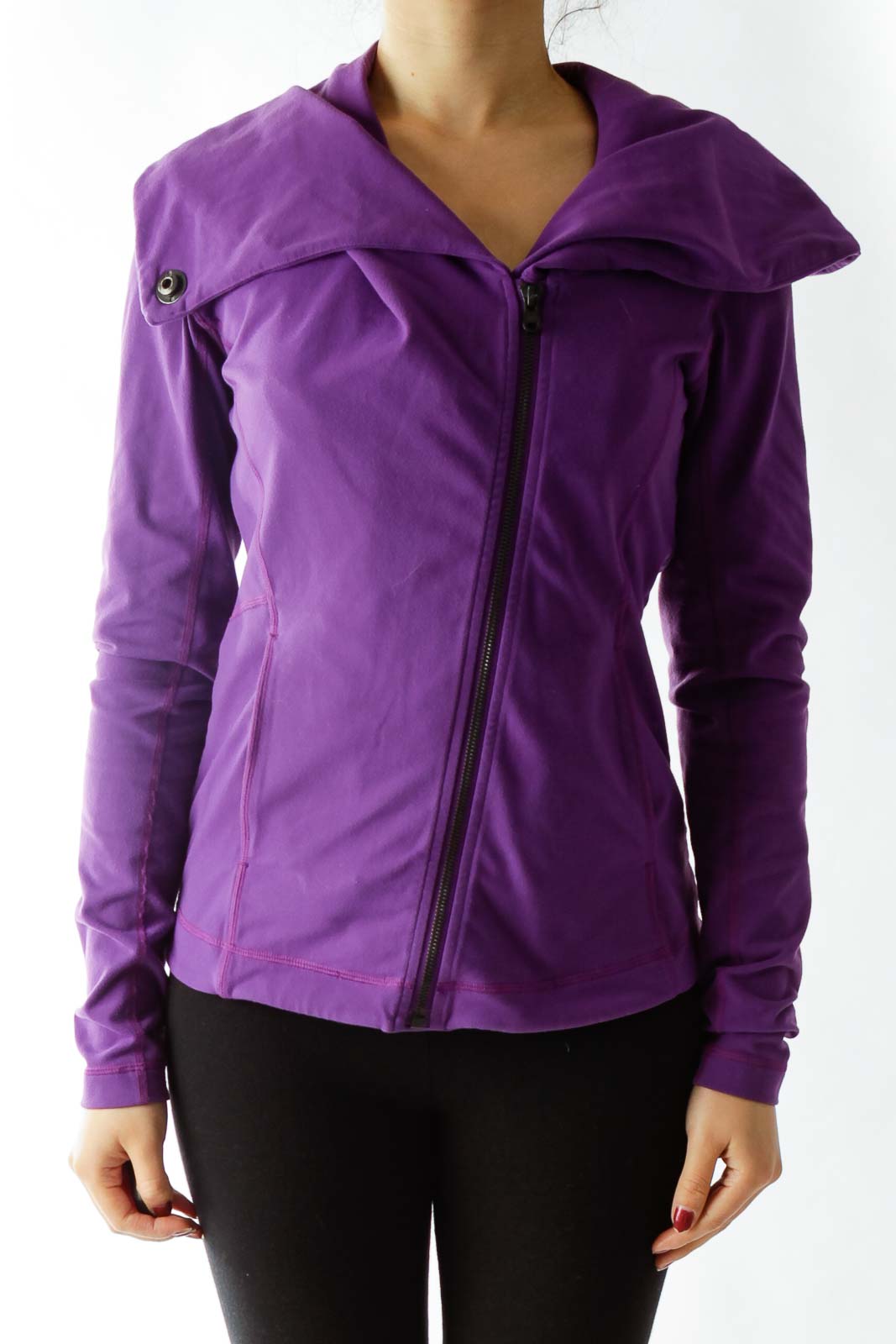 Purple Fitted Jacket Front