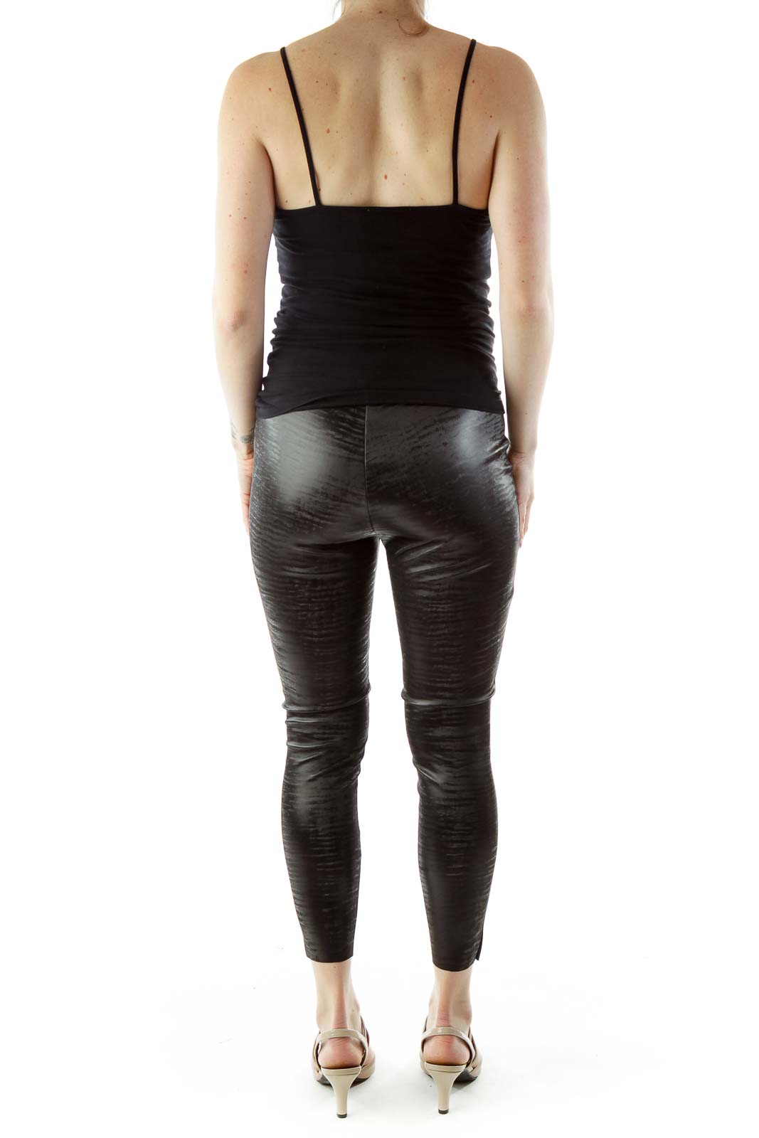 French Connection faux leather leggings in black