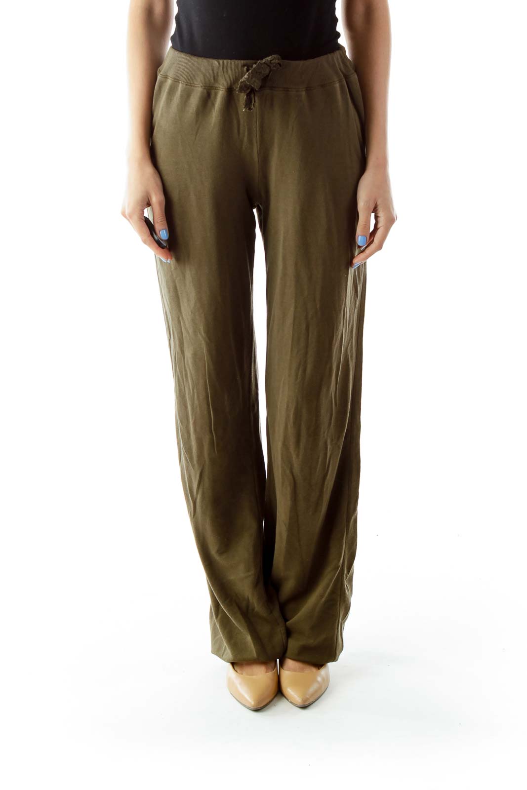 Army Green Tapered Pants Front