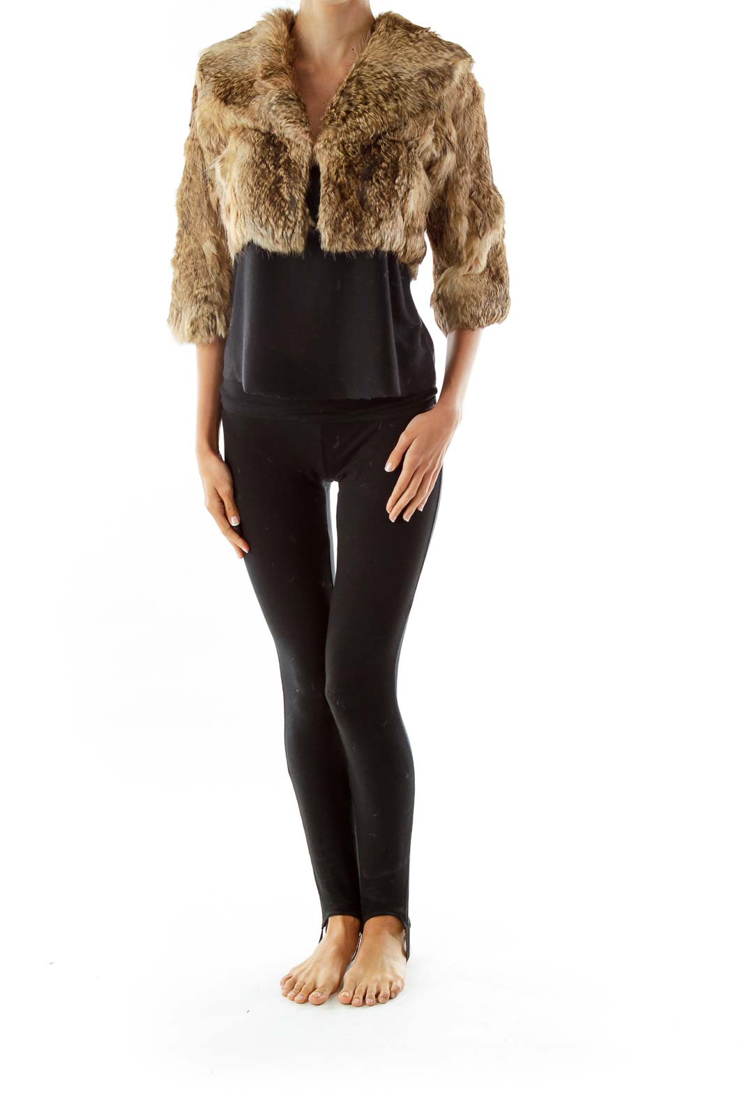 Cropped rabbit fur on sale jacket