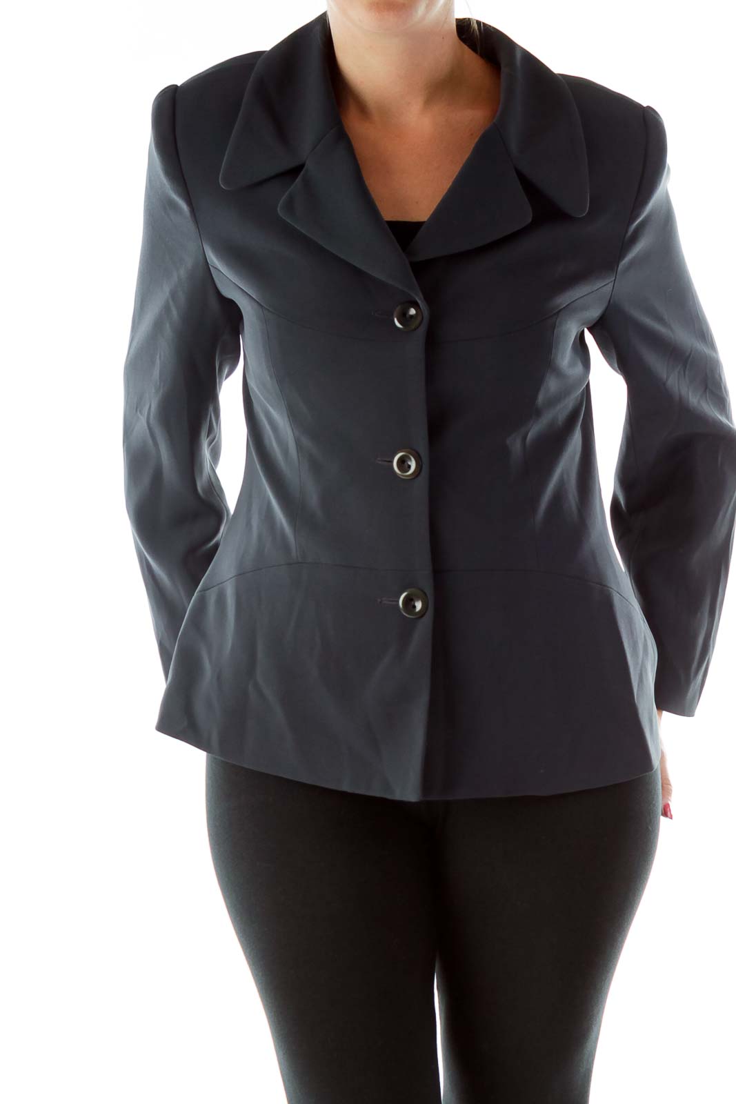 Black Fitted Blazer Front