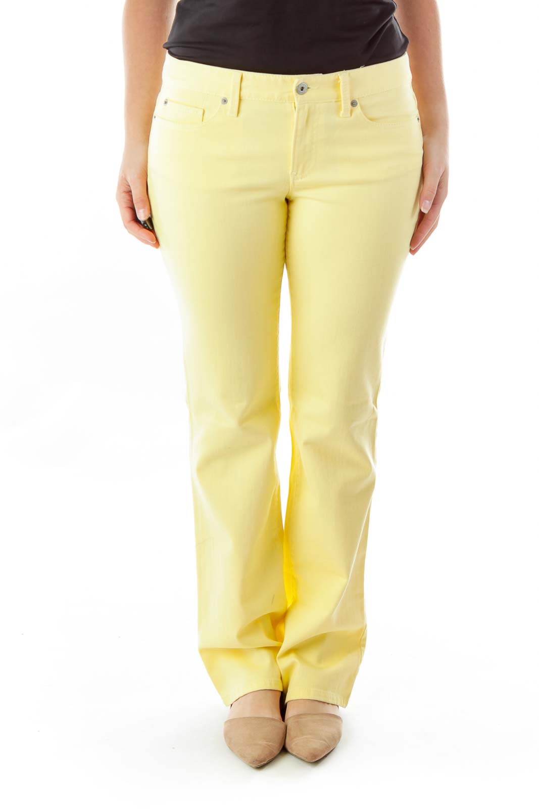 Yellow Straight-Leg Jeans Front