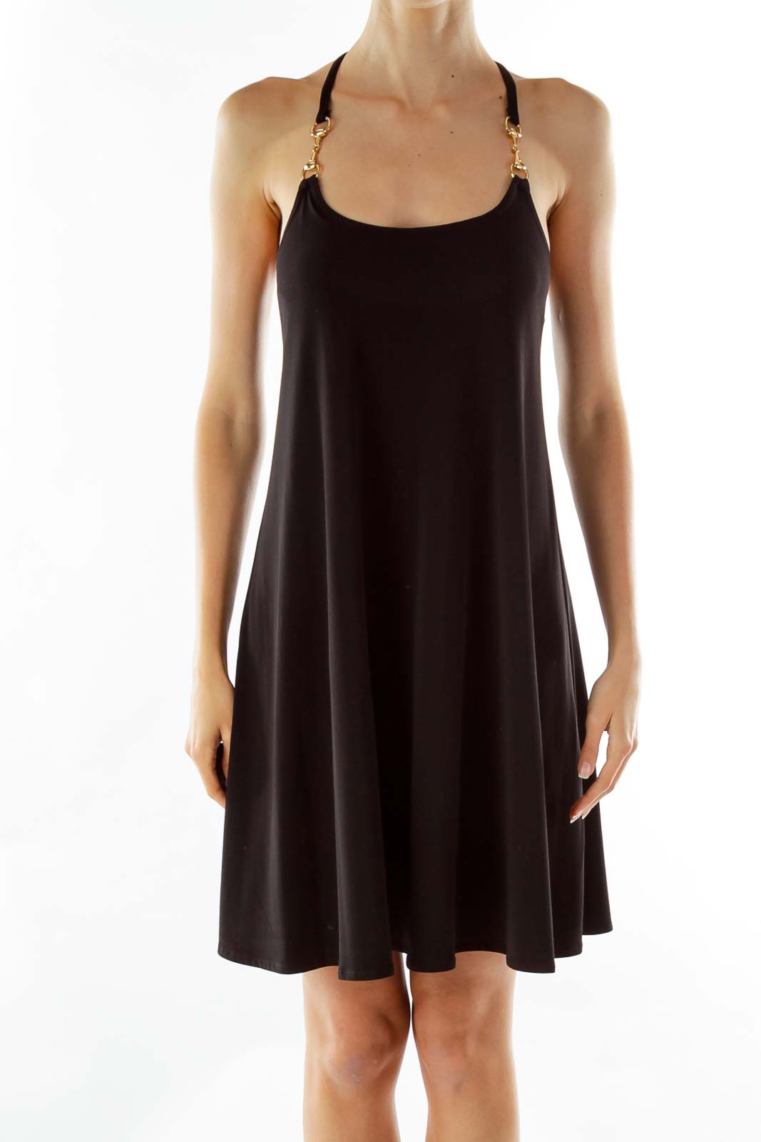 Black Loose Chain Dress Front
