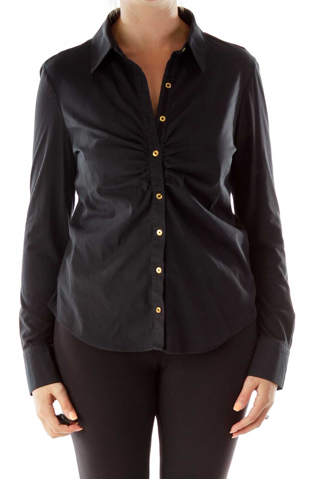 Black Collared Shirt Front