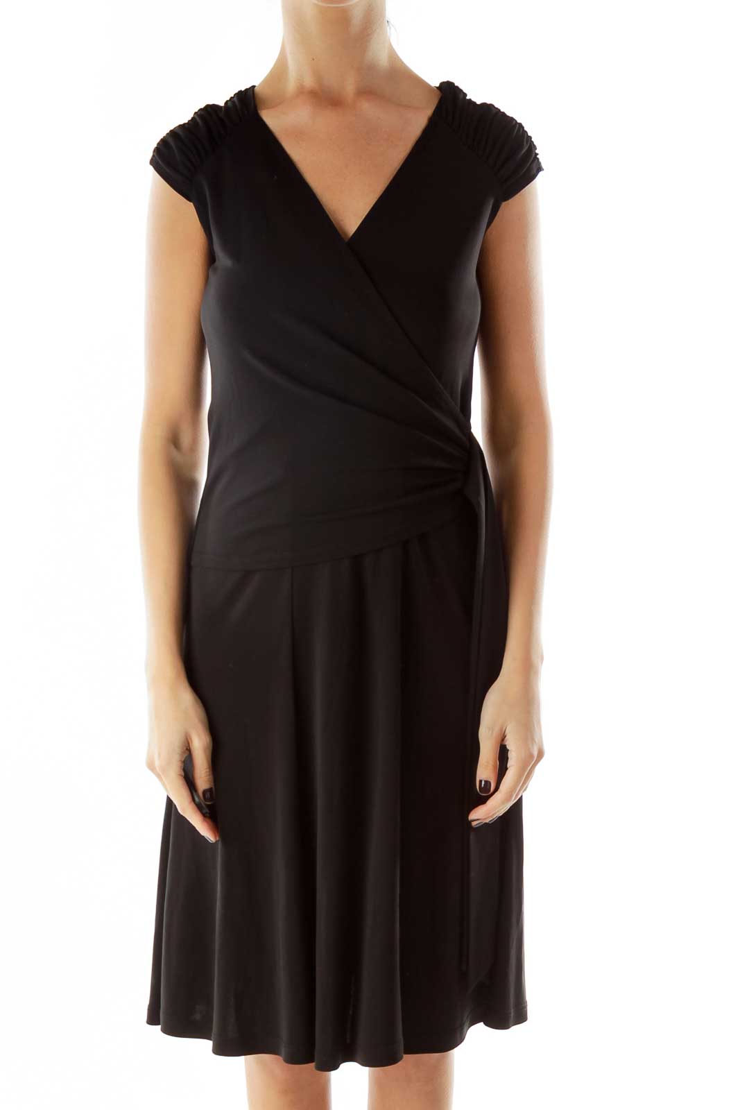 Black Sleeveless Cocktail Dress Front