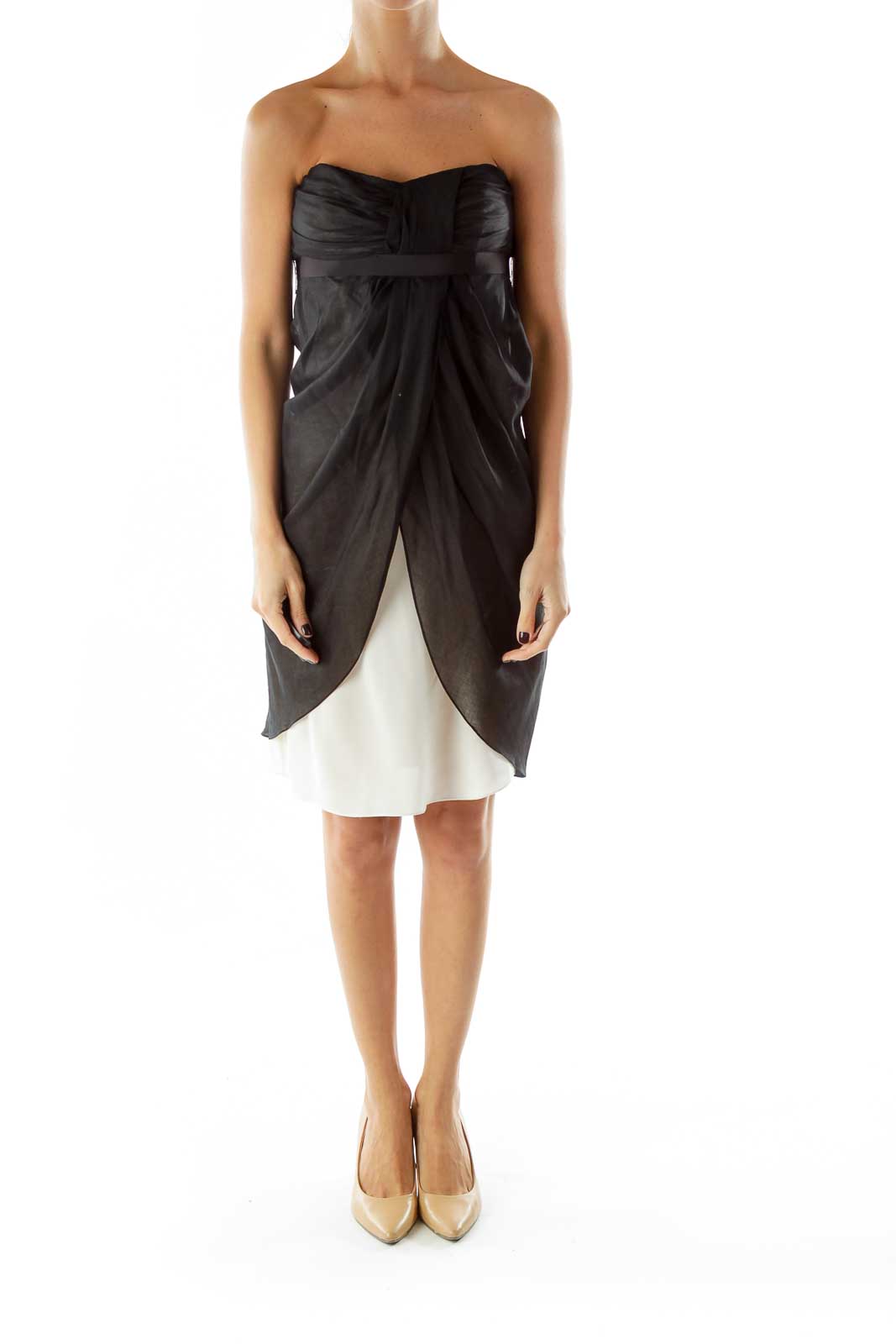 Vera wang outlet black strapless dress