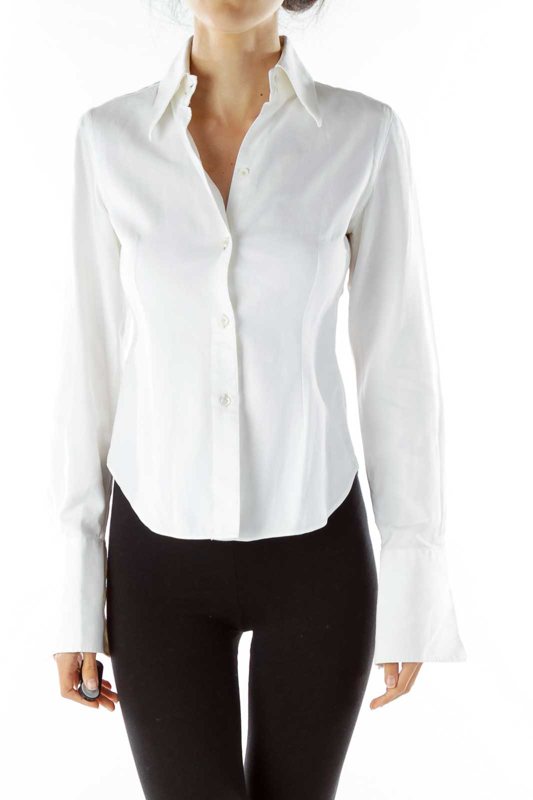 White Fitted Shirt Front